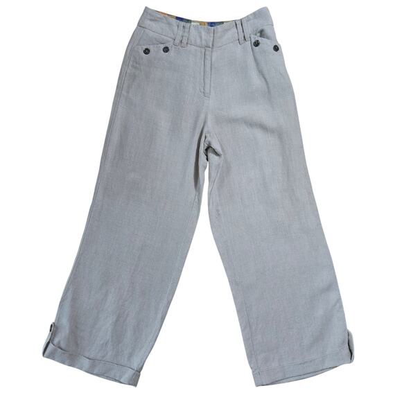 J Peterman Women Wide Leg Sailor Pant 8 Linen Blend Minimalist Coastal Fisherman - Picture 1 of 11